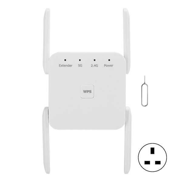 WiFi Range Extender Netværksport Vægstik Trådløs Relæ 1200M Dobbelt Frekvens 100‑240VUK-stik