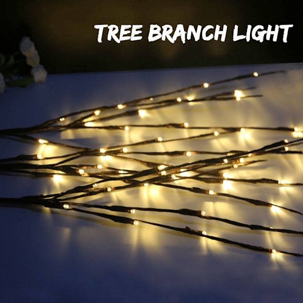 20 LED Innendørs Tre-gren Lys Fest Bryllup Hjem Hage Dekor Fairy String Lampe