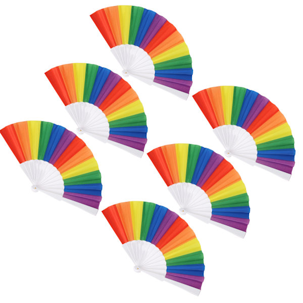 6st Folding Fan Handheld Fan Prop Dekoration Ornament for Wedding Dancing Performance