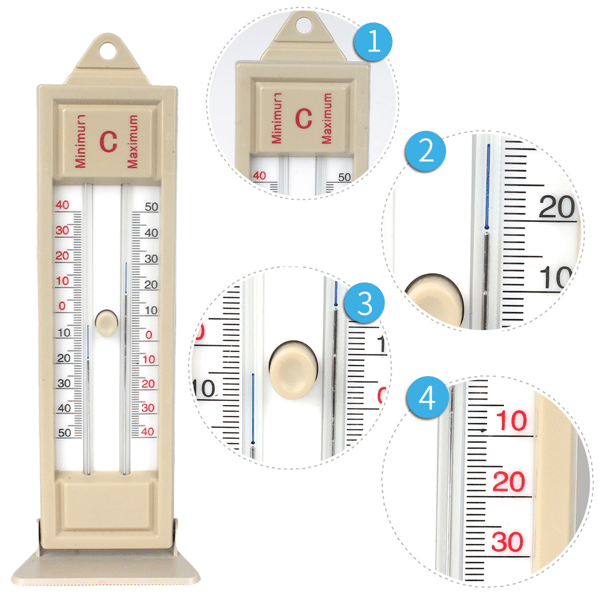 【NX】Analog maximal-minimaltermometer, väderbeständig, Kompatibel med växthus