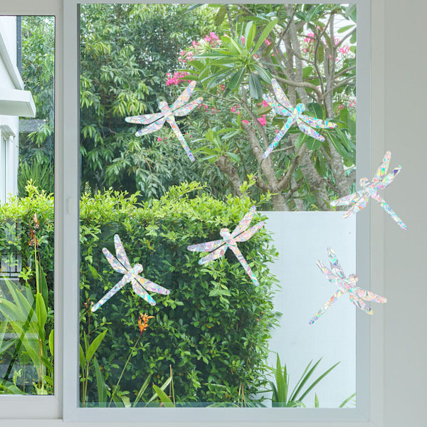 6st Rainbow Suncatcher Window Clings Anti Collision Window Stickers Dekaler för fåglar