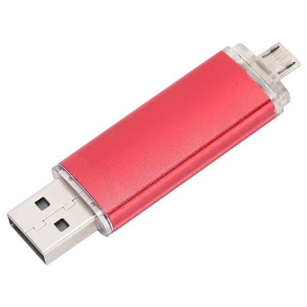 2 i 1 USB Flash Drive OTG U Disk Hukommelsespind Pen Høj Kapacitet Datalagring Rød64GB