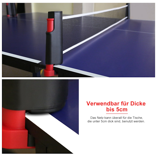 Bordtennis Ping Pong Support Udtrækkeligt netværktøj til træning (sort og rød)