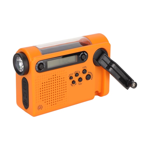 Hätäradio Kannettava SOS-hälytin Suuri muistitila FM AM SW Aurinkolataus Täyskaista Radio Oranss