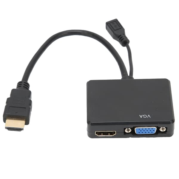 【NX】High-Definition Multimedia Interface til High-Definition Multimedia Interface-VGA-konverter Sort