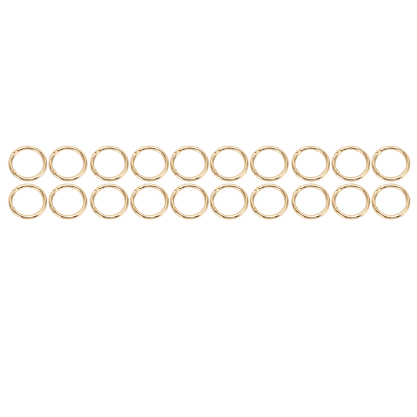 20 stk Spring O-ringe 1.57in Diameter 0.2in Tyk Stærk Kobber Sikker Lukning Fjederklips til Håndtaske Taske Smykker DIY Guld Farve