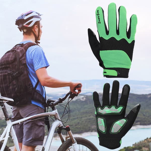 BOODUN Vintercykelhandskar med Full Finger Touchscreen Varma Vindtäta (Grön L)