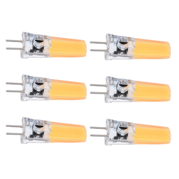 6 STK GY6.35 Glödlampa 5W COB Glödlampa 500lm Silikon Taklampa Glödlampa för Living RoomVarm Vit