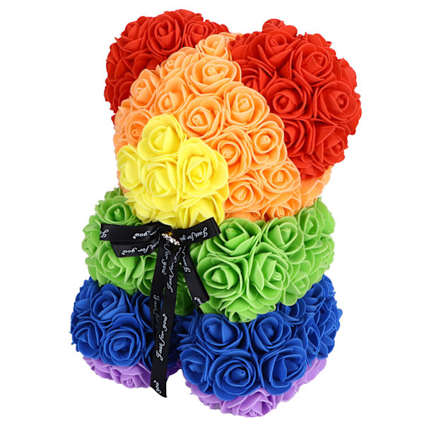 Blomsterbjørn pynt farverige kunstige falske rose gave til Valentinsdag jubilæum