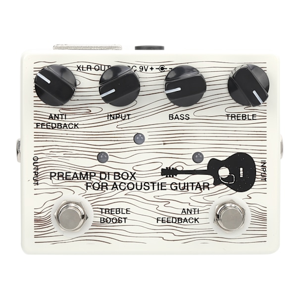 Pedal elektrisk förförstärkare för gitarrer Bärbar med LED-indikator Aluminiumlegering Instrumentutrustning DC9V