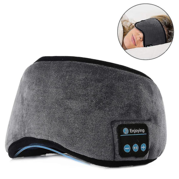 Bluetooth Eye Mask Sovehovedtelefoner, 20-28 Justerbar Fregenbo Music 3d Sovemaske Bluetooth, Trådløse Sovehovedtelefoner Til Sidesovende, Handsfre Grey