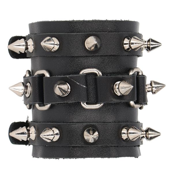 Justerbart punkarmband i konstläder spikar armband dubbat unisex metallnitarmband