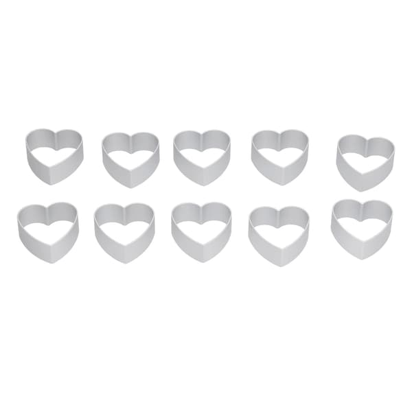 【NX】10 stk/sæt Månekageform i rustfrit stål Sæt Cookies Kiks Udskærer DIY Bageform Sæt Hjerteform