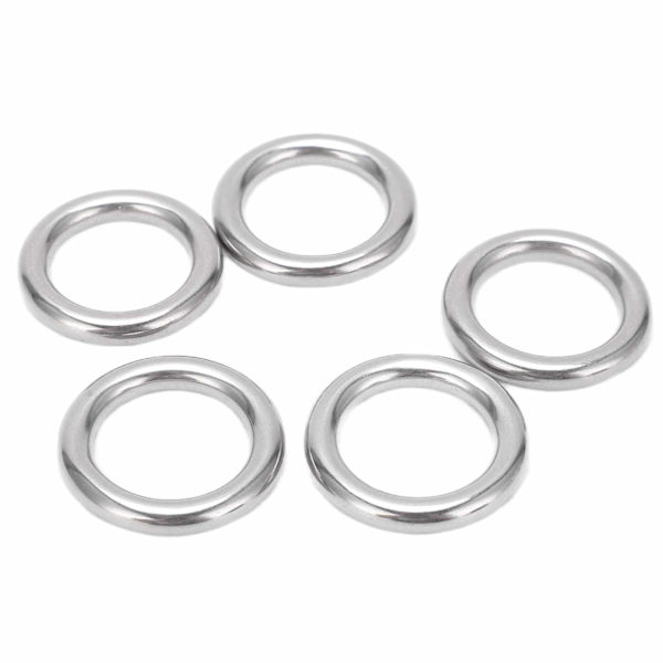 5 stk Bådrunde ringe rustfrit stål 304 sømløst svejset O-type hængeringe til hængekøje Yoga6 X 25mm