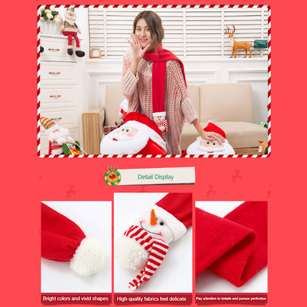 Jul dekorativ scarf vinter söt julsnögubbe scarf present för pojkar flickor