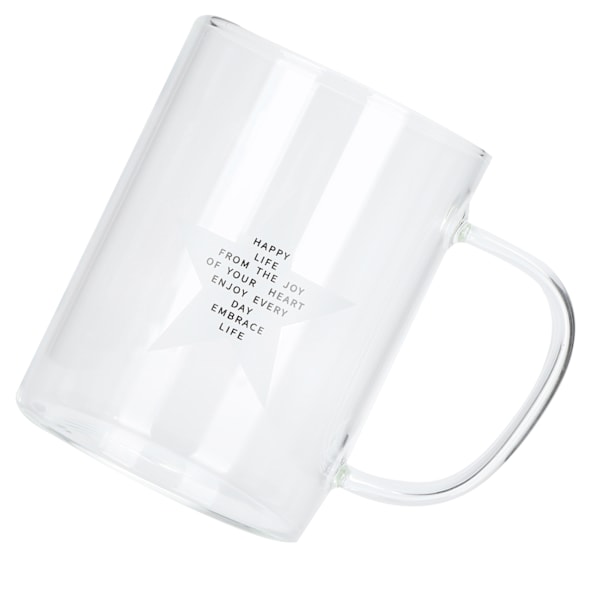 350 ml Transparent Mælkekop Kaffe Kop Teglas Drikkevarer med Håndtag til Køkkenudstyr (Femspidset Stjerne)