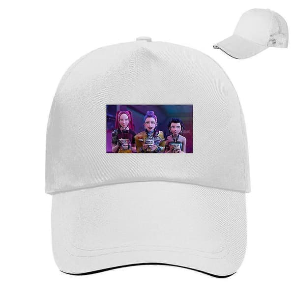 KPop Demon Hunters Uformelle Solhatter Unisex Skjermhetter Mesh Pustende Baseballcaps _b White E