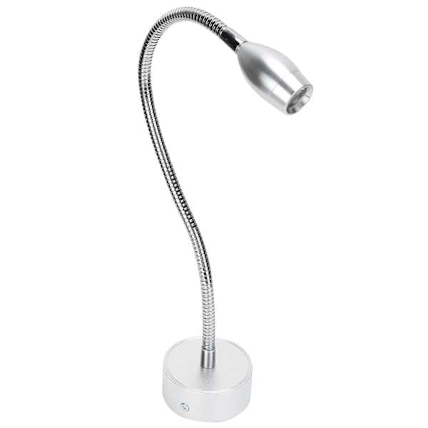 LED-arbeidsvegglampe i aluminiumlegering Fleksibel svanehalsbordvegglampe (kabling 110‑240V) Sølv 6000K