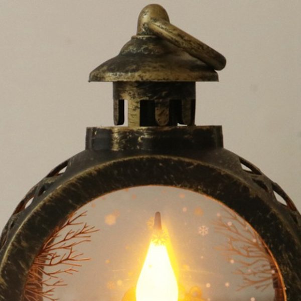 LED-lyslys Rund Retro Liten Glass Plast Led Element Julelysdekorasjon for hjem Bronse Julenissen