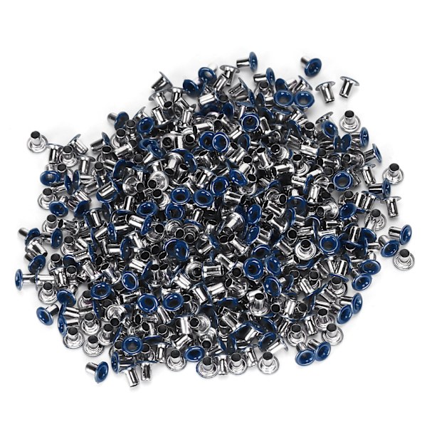 500 st Mässingsöglor 2 mm inre hål Färgglada genomföringar Kit för kläder Skor Väska DIY Crafts Mörkblå