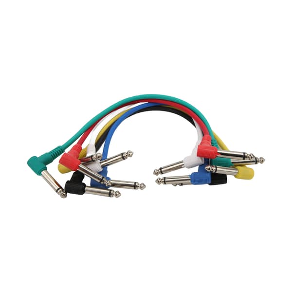 6st effektkabel färgskärmad brusreducering Pedal Patch sladdar Kompatibel med elgitarrbas