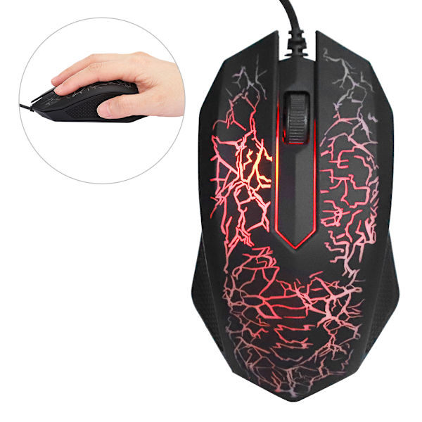 Optisk mus Wired Professional Gaming för LOL Färgglada bakgrundsbelysning datormöss A30Black A30