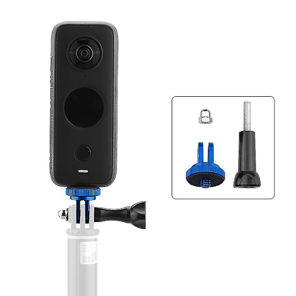 Insta360 One X2 Panoramakameran sovitin pitkällä sinisellä ruuvilla