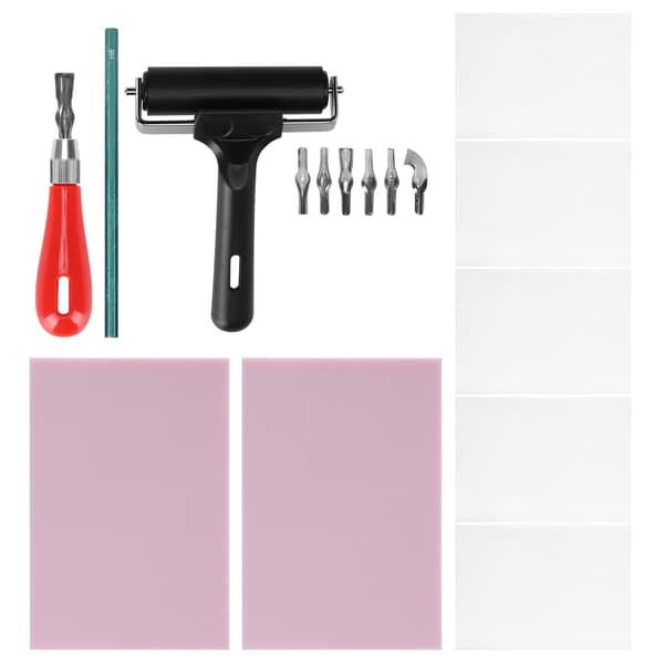 Gummi Carving Kit Stämpel Block Making Set Printmaking Printing Art Craft with Cutter Tools