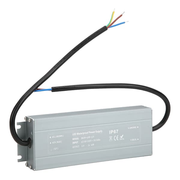 HRUW-60W-12V IP67 Vattentät Switch Power Supply LED Driver Transformator 100-240VAC