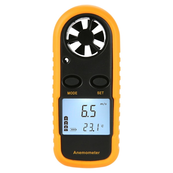 Digital Vindmåler Termometer LCD-skærm Håndholdt Vindhastighedstemperaturmåler 3V GM816