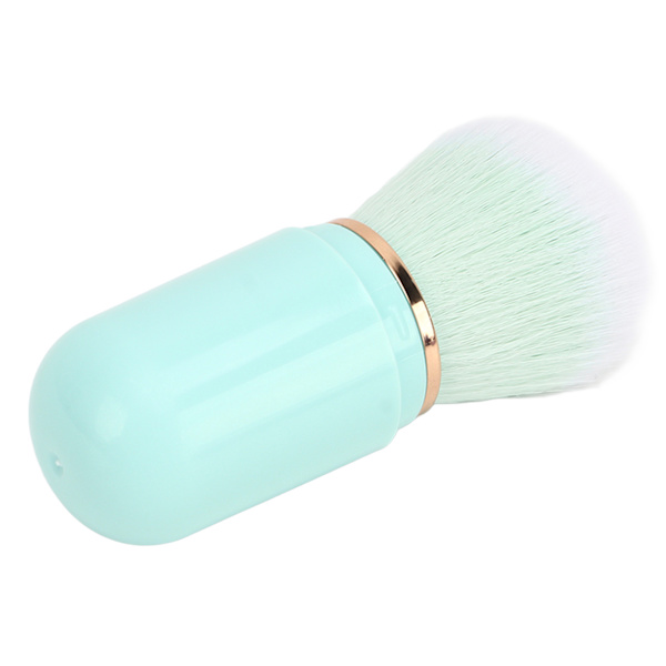 Nageldammsborste Kapselform Bärbar indragbar konstfibernagelpulverborste för Blusher Green