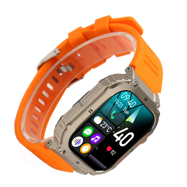 K57pro Smartklokke Oransje 1,96-tommers skjerm Vanntett telefonsamtaler Lang standby-høyttaler Flere sportsmoduser for Android for IOS
