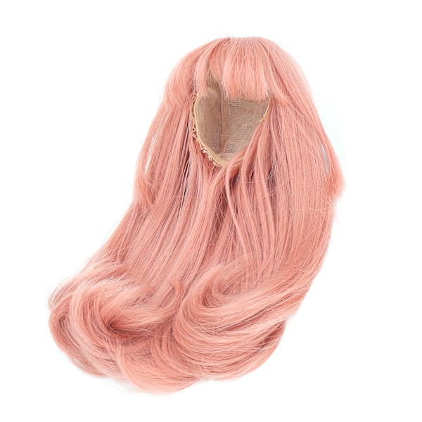 Toy Doll Head Peruk Mesh Tyg trubbig lugg Långt falskt hår för DIY Simulering Docka Modellering Morotsfärg