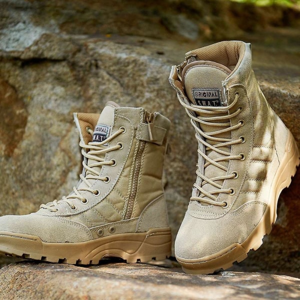 Desert Tactical Military Boots Special Force Uniform Work Safety Shoes Herr Dam Army Zipper Combat Boots Sneakers