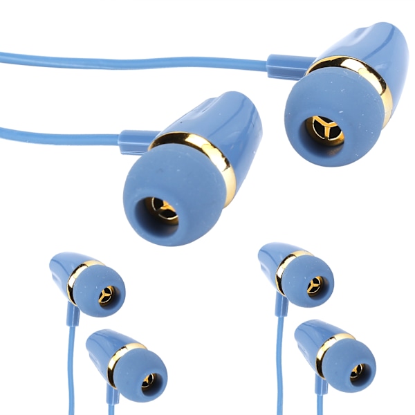 3 stk. In-Ear Kabelkontrollerte Øretelefoner Subwoofer 3.5mm Kablet for Mobiltelefon Datamaskin (Blå)