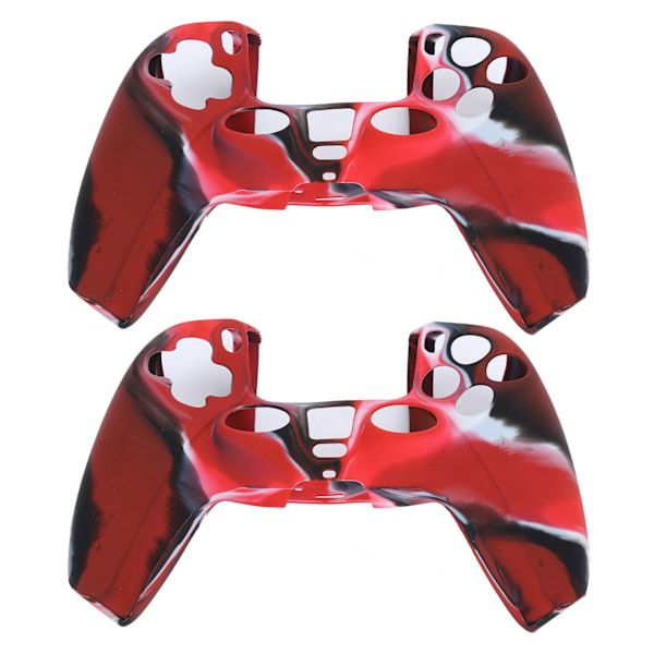 2 stk Gamepad Beskyttelsesetui Kamuflasje Silikonetui Skin for PS5 Game Controller Camo Red