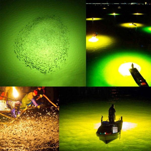 LED vedenpitävä vedenalainen kalastusuistin houkutteleva valolamppu Squid Jig -koukuilla, malli: vihreä