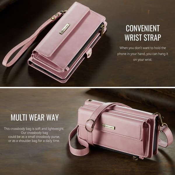 【NX】Pung i kunstlæder kompatibel med Samsung Galaxy S25 - RFID-beskyttelse, Pink