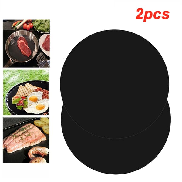 2 STK Genanvendelig Non-Stick 40 cm Rund Grillmåtte Bagemåtte