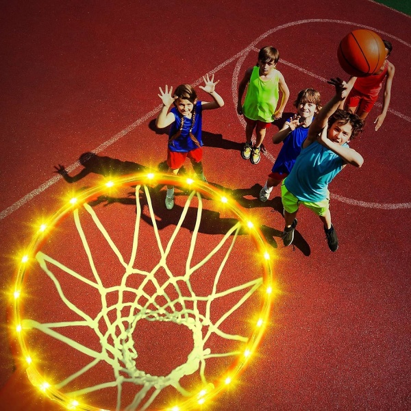2 stykker Led Basketball Hoop Lights Fjernbetjening Basketball Rim Led Lys Med 17 farver og 7 lystilstande Vandtæt Basketball Rim Light For Ou