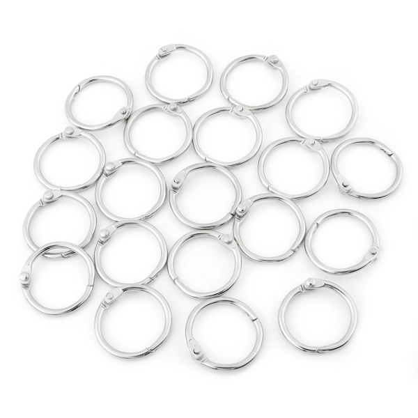 20 stk Metalhængsler Ring Bogbind Delte Nøgleringe Album Scrapbog Løsbladklemme (38mm)