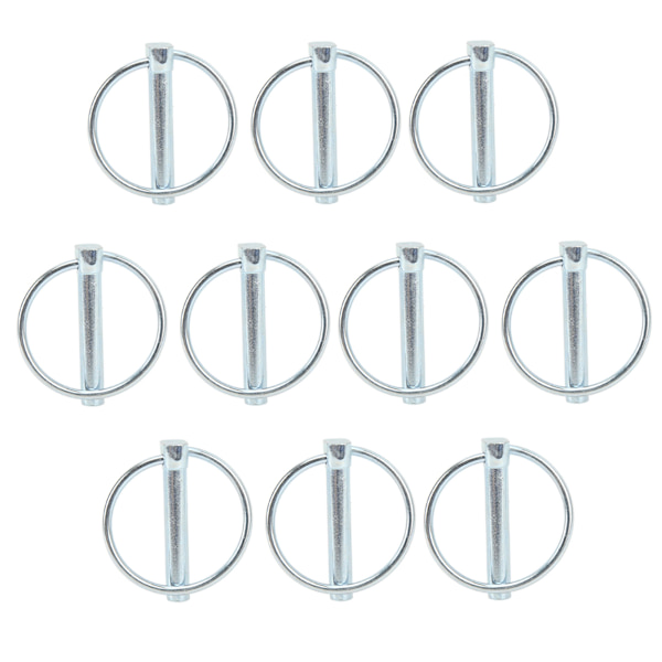 10 stk Pin Ring Clips Kulstofstål Ringformet Pin Ring Clips Klemme Kobling Låsestift til Cykel Lastbiler Bådslæb Traktorer 6mm X 45mm