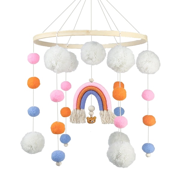 Regnbåge handvävda vindspel skallra leksak fotorekvisita baby barnrum hänge prydnad Blue orange
