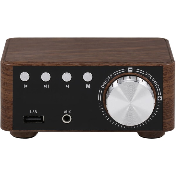 Wood Grain HIFI BT 5.0 Class D Digital Power Audio Amplifier 50WX2 Stereo Home Audio Car Marine USB/AUX IN, Modell: Cafe 11