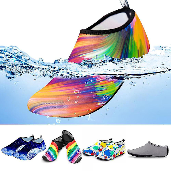 Vann Sko Unisex Svømming Dykking Sokker Sommer Strand Sandal Anti-Skli Sneaker Grå