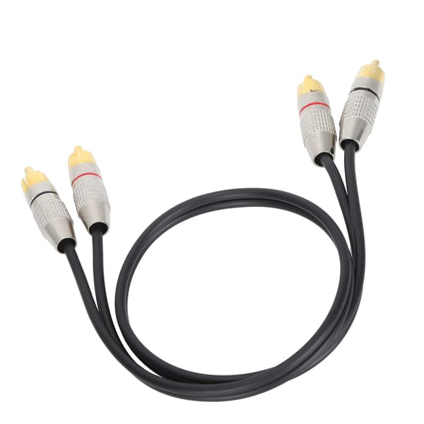 【NX】Lydkabel 2RCA han til 2RCA han lydkabel med aluminiumslegeringsstik til Xbox 360 Sort 1m / 3.3ft