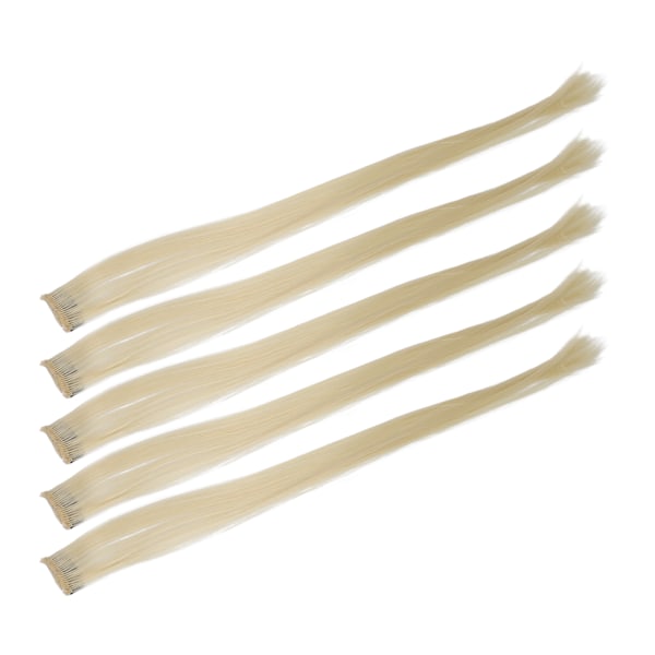 5 stk rett hårstykke Klips lys farge 21,65 tommer hårextensions hårstykke for Cosplay Party Beige