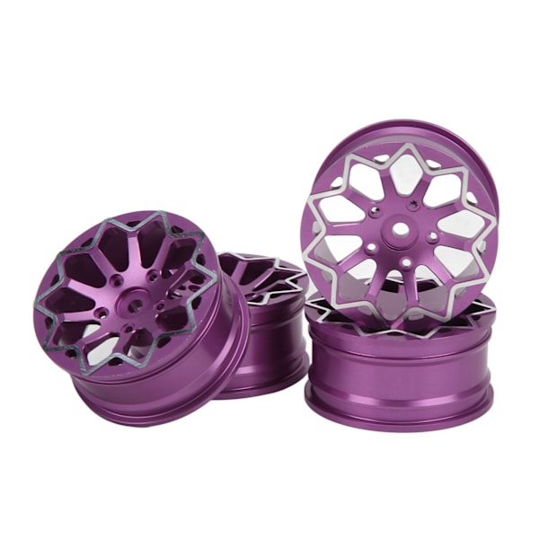 4 kpl RC-pyörien vanteet CNC-alumiiniseos 52 mm halkaisijaltaan pyörän napa 1/10 Drift On Road Racing Car Purple