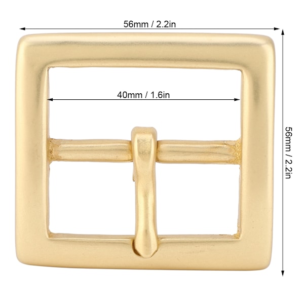 Mässingsbälte Spänne Enkeltapp End Stång Klack Guld Läder Craft Bag Hårdvara Tillbehör 40x56mm