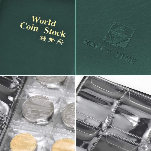 120 rum møntalbum til diametermønter Nedre opbevaring (grøn)